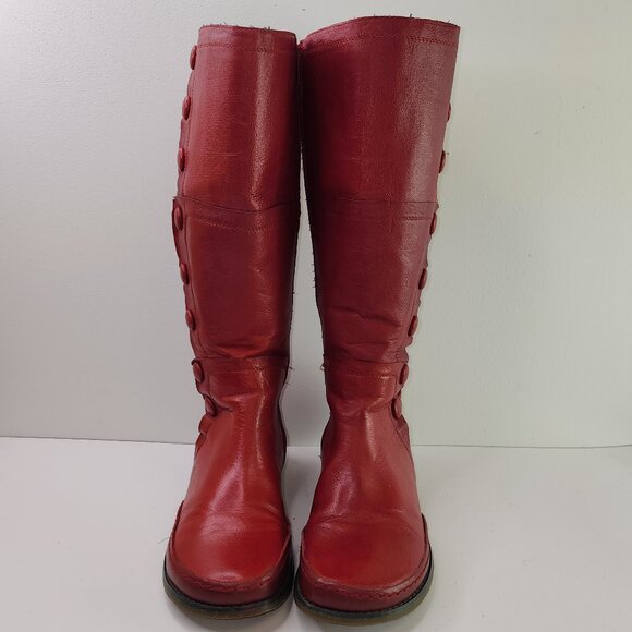 Miz Mooz Red Pearson Red High Button Boots (7.5 US - Picture 3 of 10